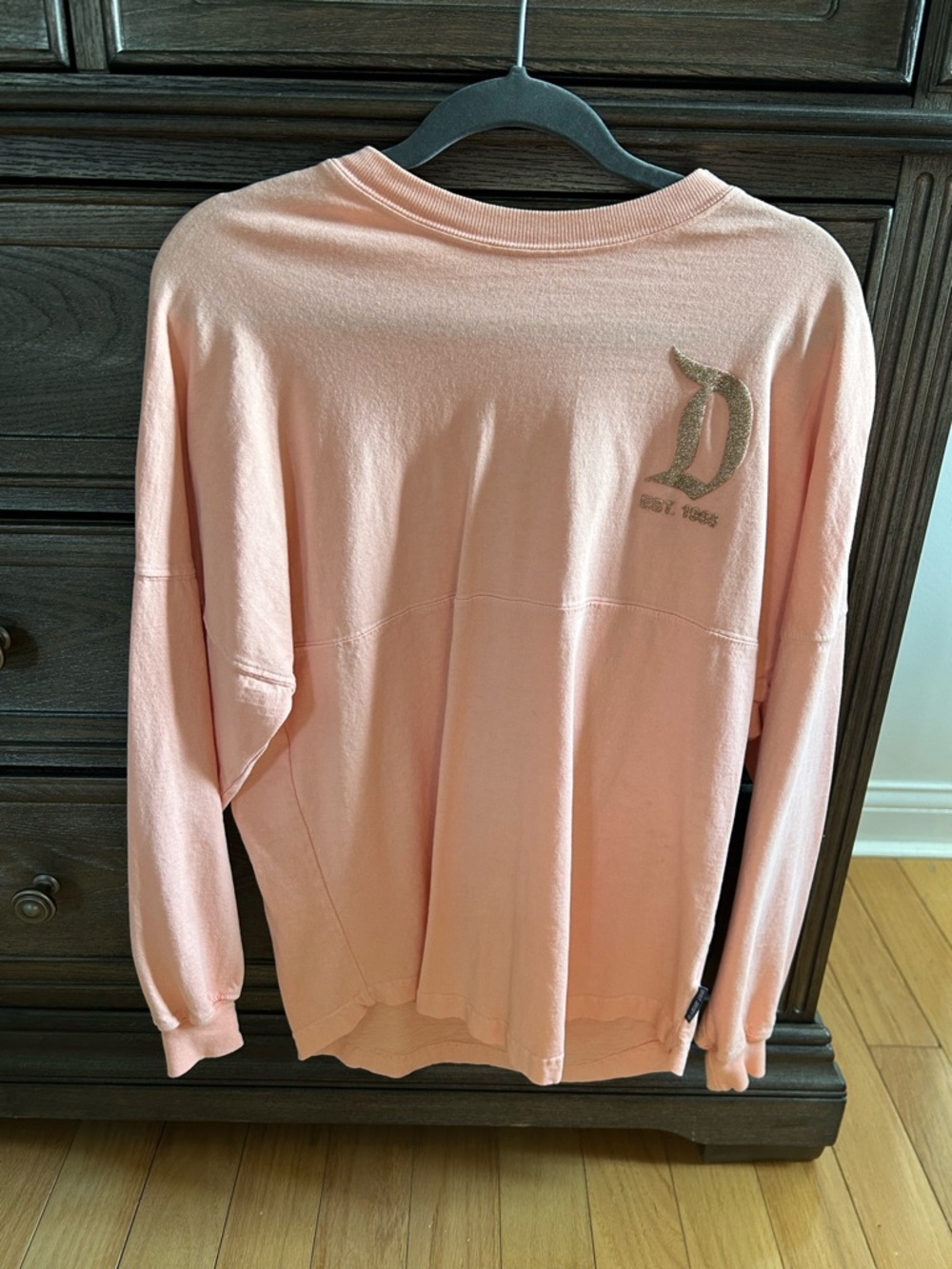Disney Peach Pink Long Sleeve Top with Subtle Logo Print